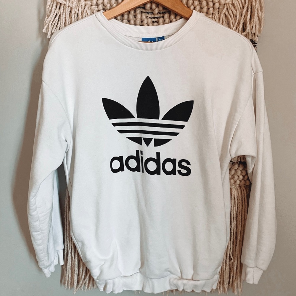 💥FLASH SALE💥Adidas White Pull Over Sweatshirt